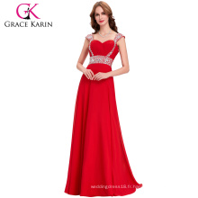 Grace Karin Ladies Bustier Robes de soirée formelle Robe de soirée en mousseline de soie 2016 Robes de soirée pour occasions spéciales Robe De Soiree CL4446-3